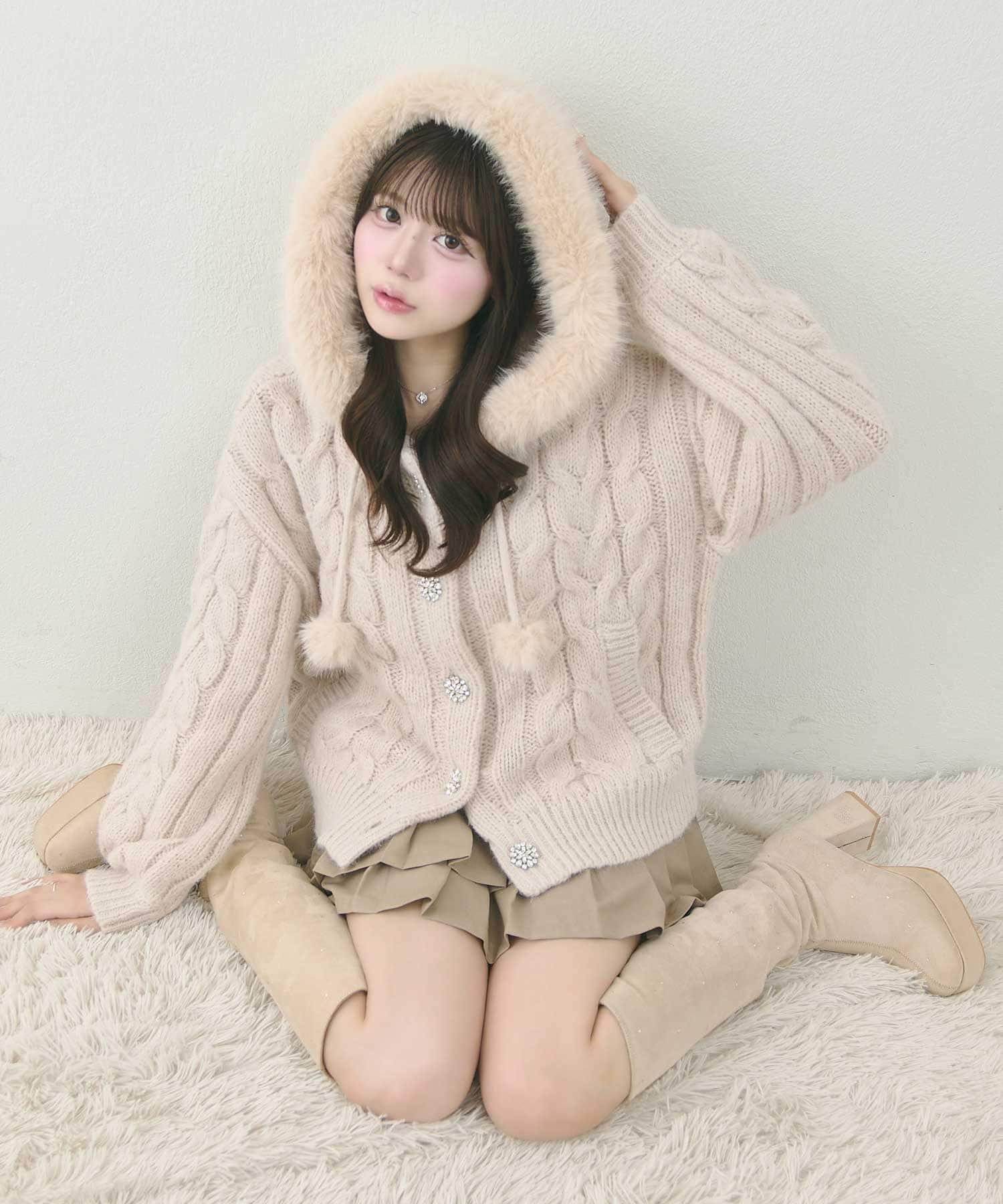 Bijou Collar Layered Cardigan