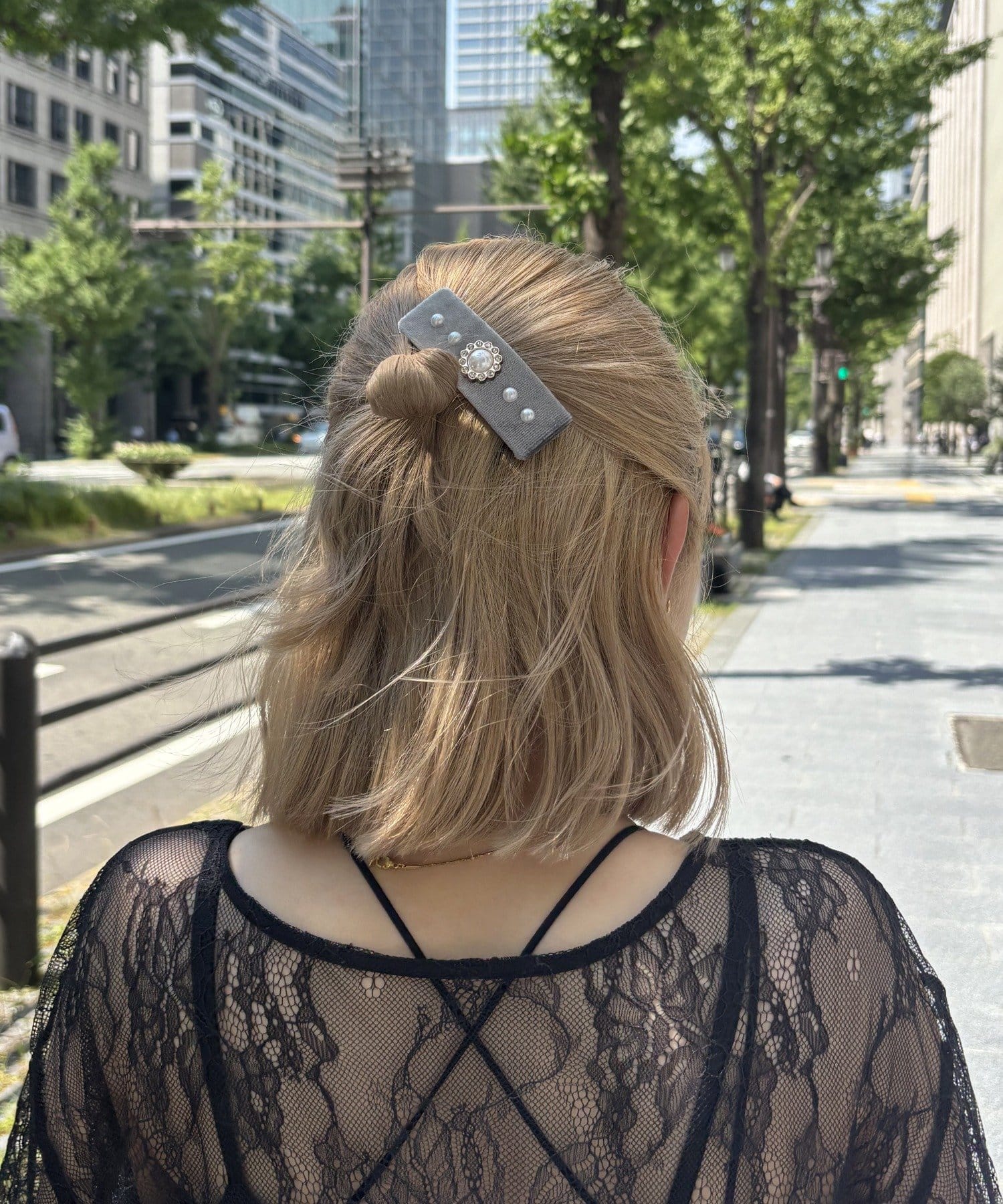 パーツ付きベロアパッチンピン