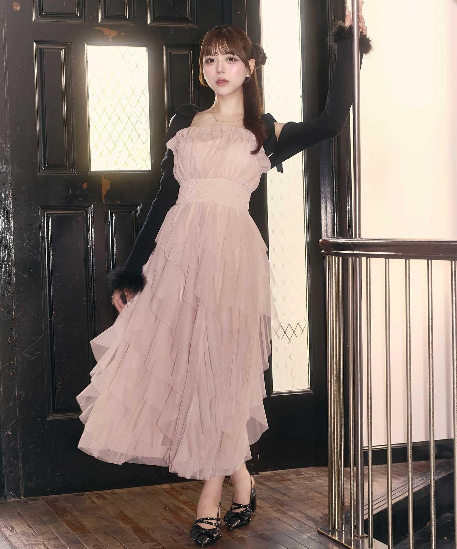 Volume Tulle Frill Onepiece