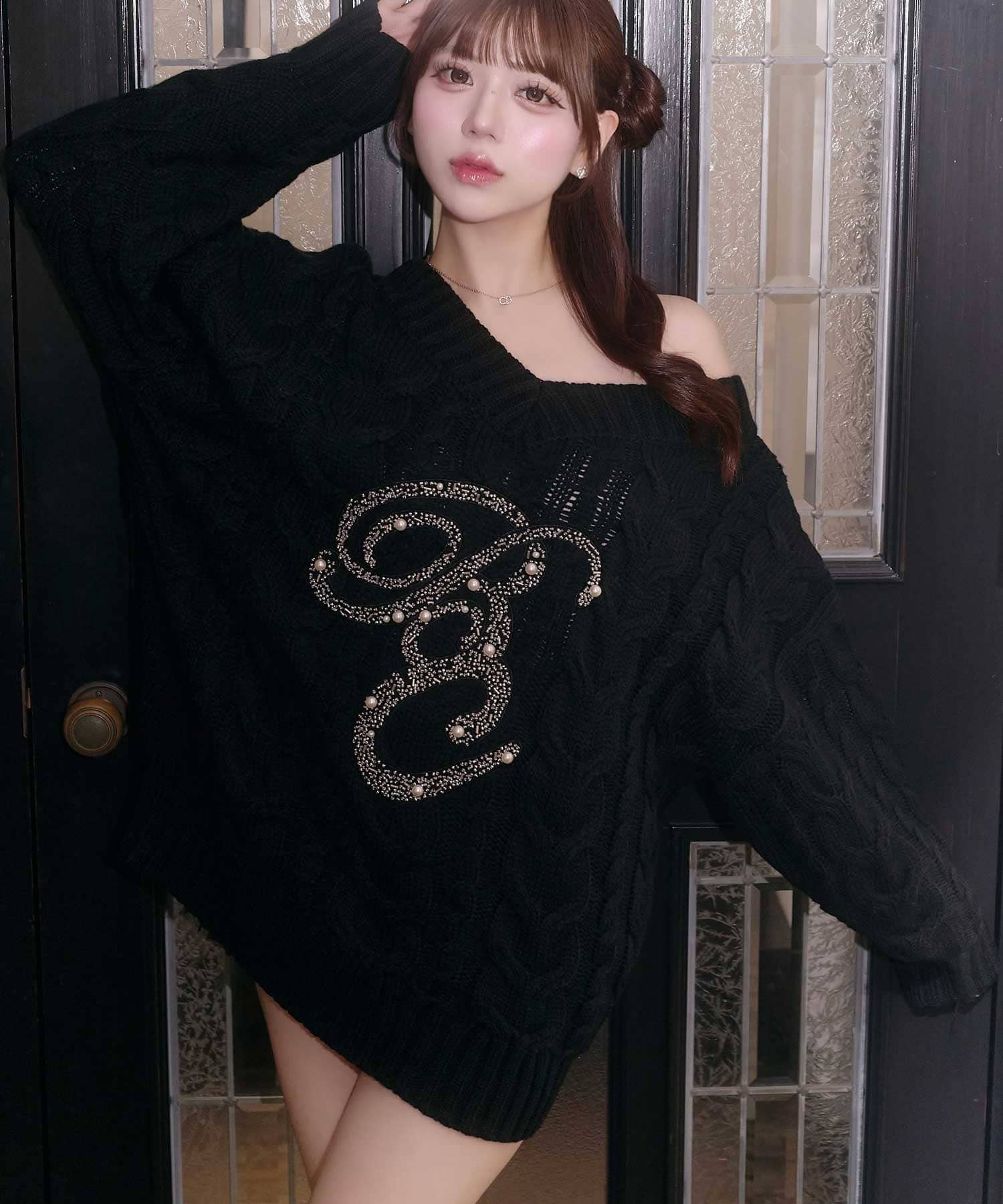 BC Bijou Logo Big Cable Knit