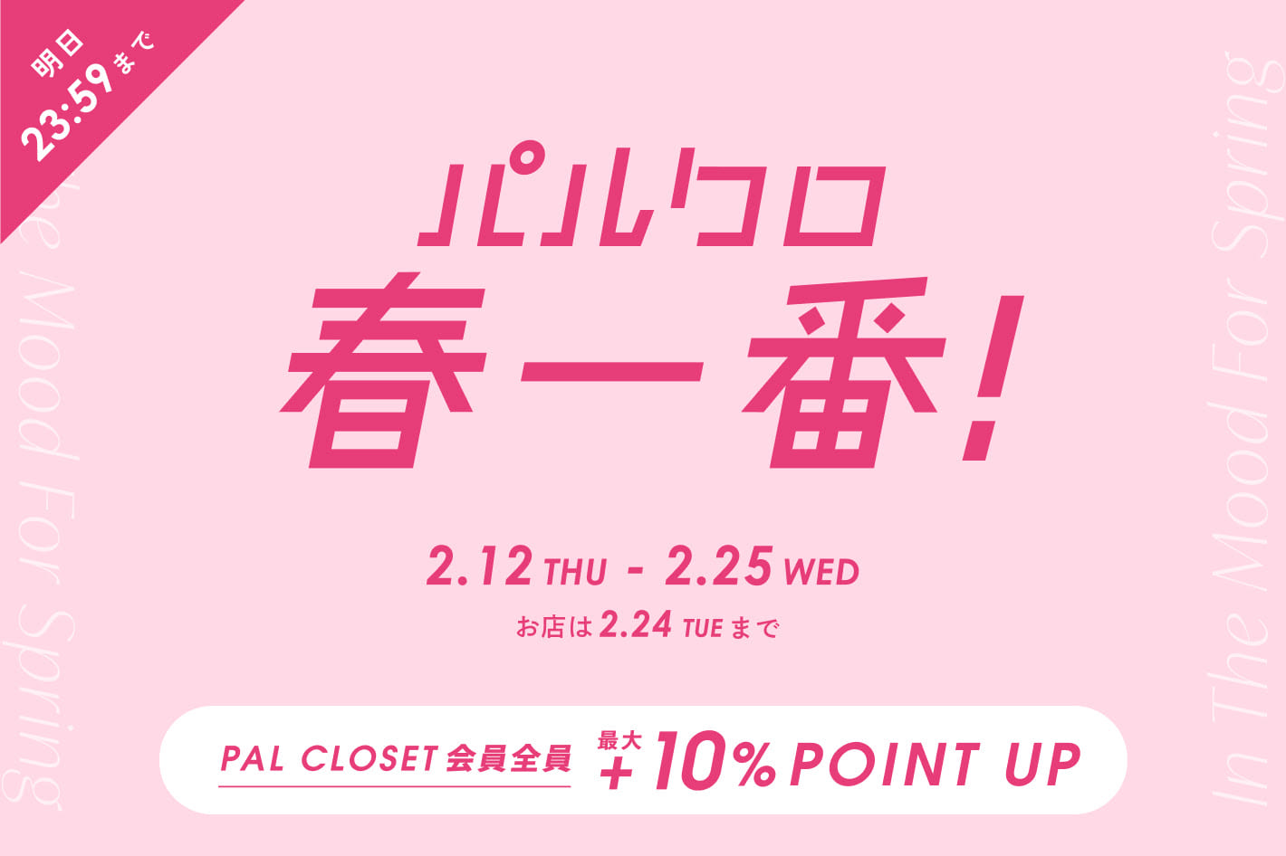 明日23:59まで！【最大10％ポイントアップ✨】パルクロ春一番開催中！