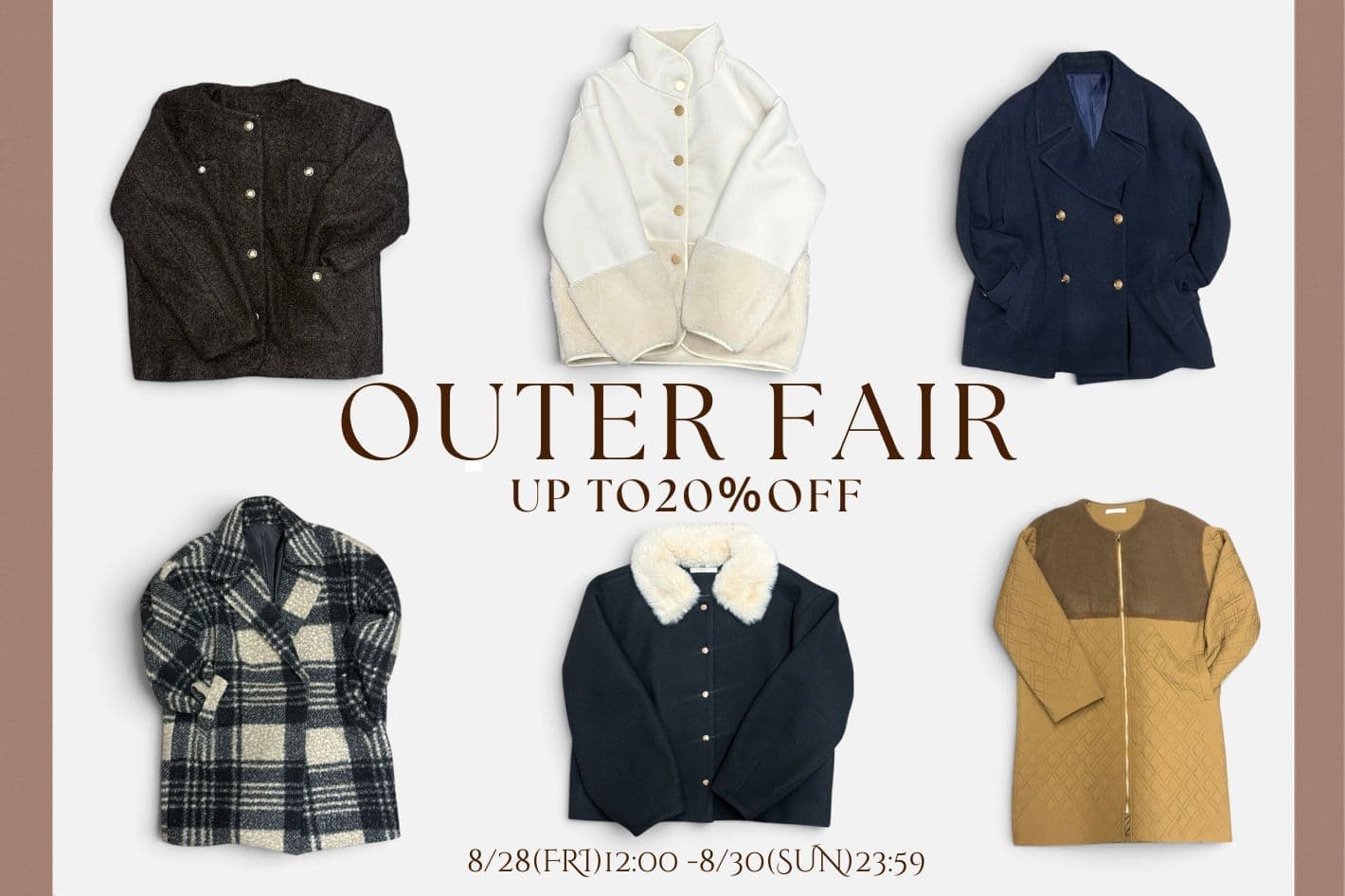 【アウター早割】3日間限定！！最大20％OFFキャンペーン開催！！