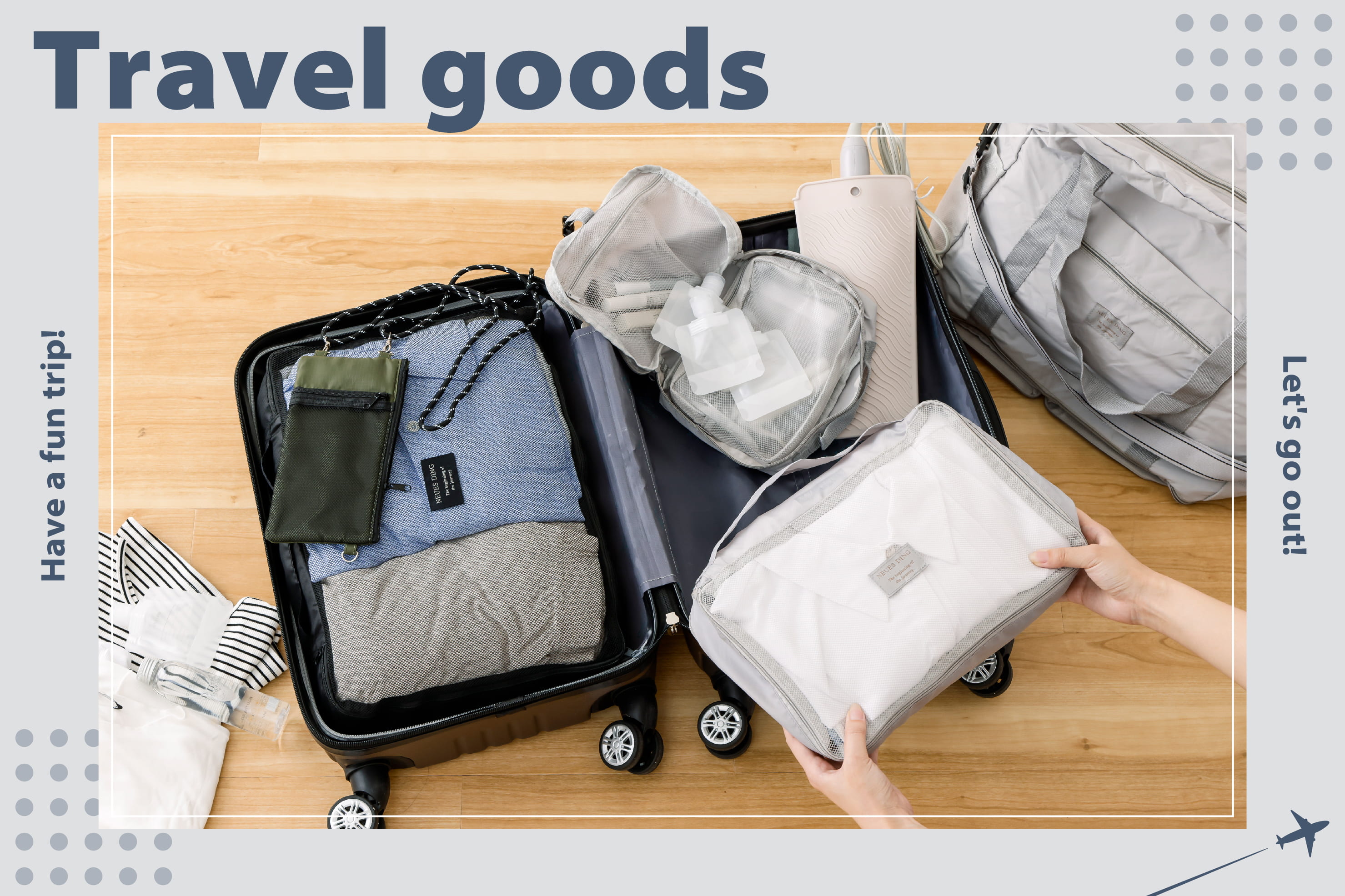 アルミフレーム キャリーケース Ⅿ 10点セット 3~7泊用ブラック1655 アルミ