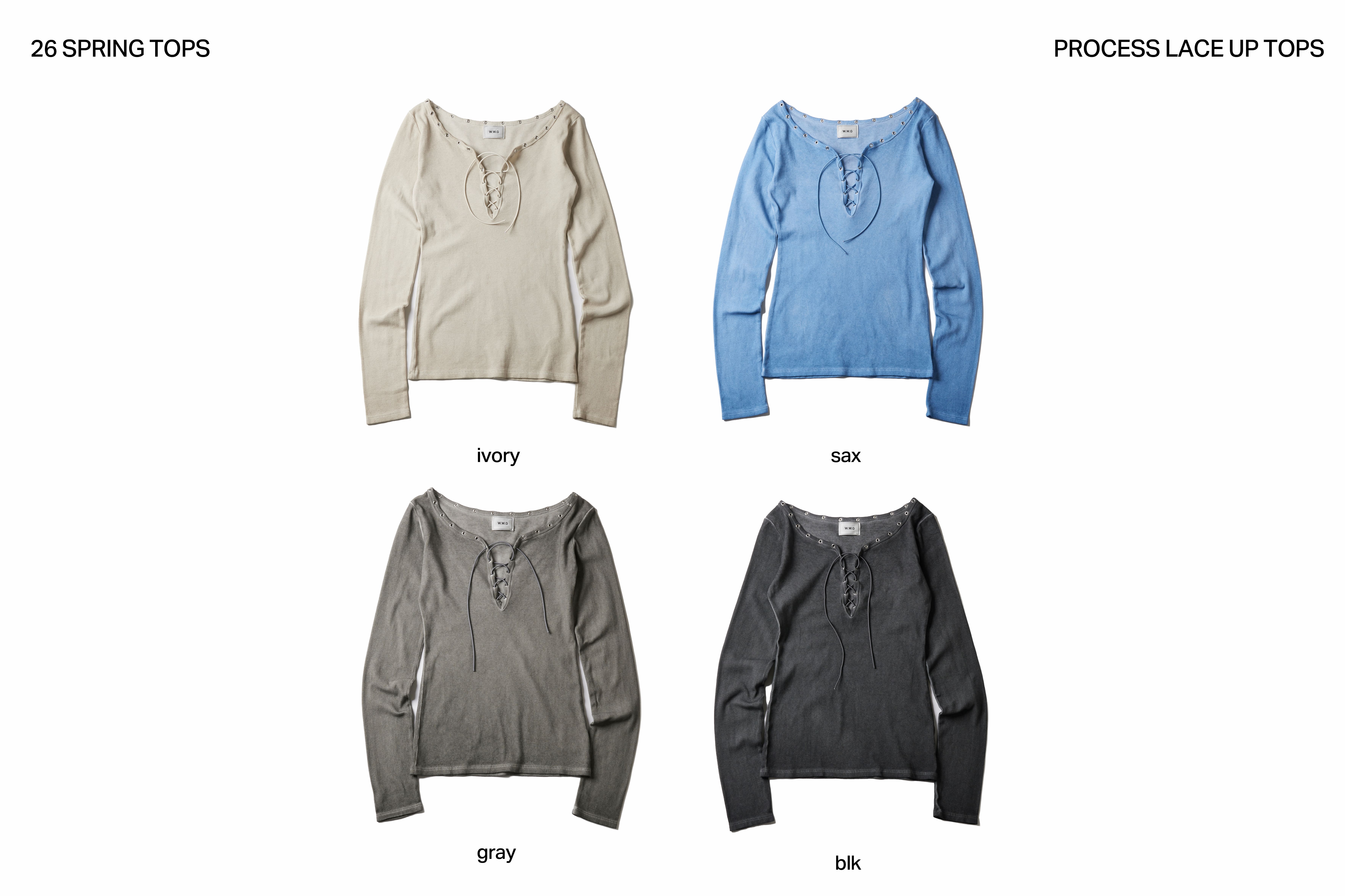 【春にオススメトップス】プロセストレースアップトップス