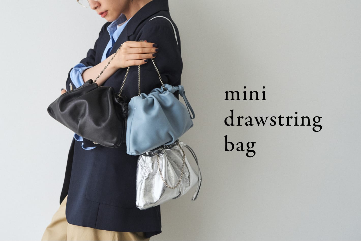 【10/17予約スタート】レザー巾着4WAYミニショルダーバッグ