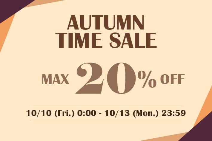 【4日間限定】MAX20%OFF！タイムセール開催中