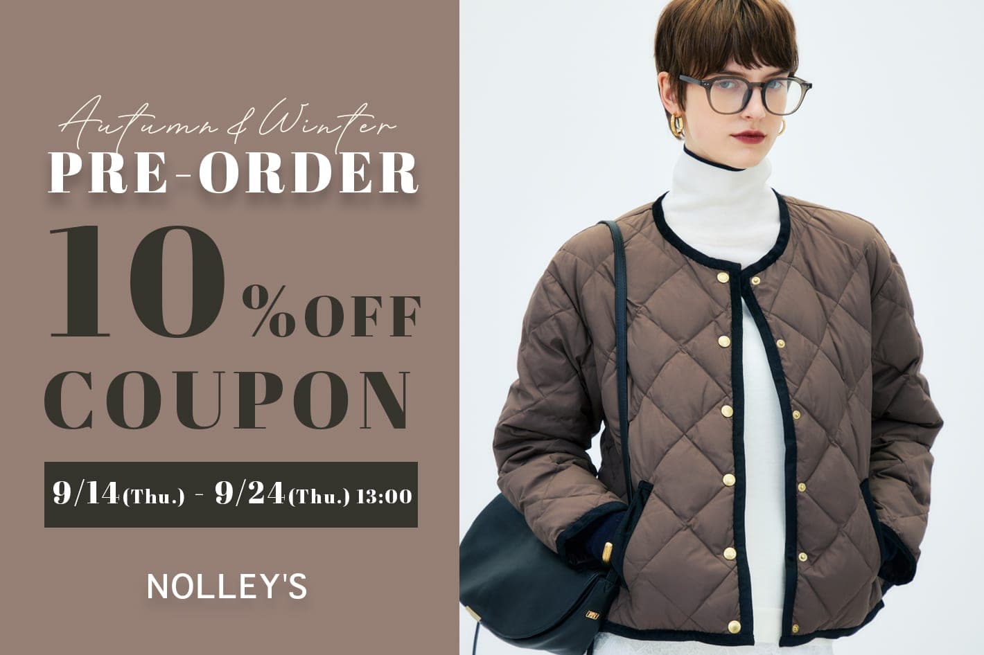 【NOLLEY'S】PRE-ORDER 10％OFF クーポン
