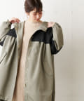 natural couture(ナチュラルクチュール) ボリューム袖配色ロングマンパ