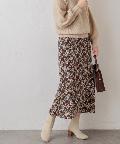 natural couture(ナチュラルクチュール) オリエンタル柄マーメイドフレアスカート