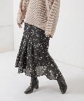 natural couture(ナチュラルクチュール) フロントステッチドットマーメイドスカート