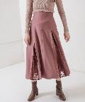 natural couture(ナチュラルクチュール) 8枚接ぎレースちら見えスカート