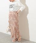 natural couture(ナチュラルクチュール) 配色レースマーメイドスカート