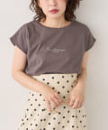 natural couture(ナチュラルクチュール) USAコットンフレンチスリーブロゴTシャツ