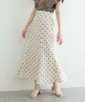 natural couture(ナチュラルクチュール) 【着用動画】WEB限定カラー有り】osono長さ変えられる綿麻ドットスカート