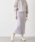 natural couture(ナチュラルクチュール) ベルト付きポンチスエードタイトスカートLサイズ