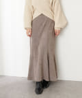 natural couture(ナチュラルクチュール) 【WEB限定カラー有り】ハイウエストスエードマーメイドスカート Sサイズ