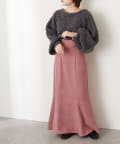 natural couture(ナチュラルクチュール) 【WEB限定カラー有り】ハイウエストスエードマーメイドスカート Sサイズ