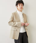 whim gazette ノーカラージャケット　グレンチェック　ウィムガゼット リネングレンチェックジャケット | Whim Gazette(ウィム