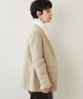 【良品】ウィムガゼット　リネン混ノーカラージャケット　ピンク　限定 ノーカラージャケット | Whim Gazette(ウィム ガゼット