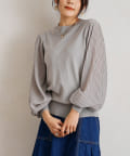 TO BE CHIC - トゥービーシック ニットプルオーバー 袖シフォン