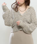 natural couture(ナチュラルクチュール) 【着用動画あり】MIXテープヤーンブレイフルカーディガン