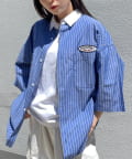 CPCM(シーピーシーエム) 襟配色ワッペンワーク半袖シャツ