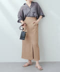 natural couture(ナチュラルクチュール) 今季履きたい美シルエットアイテム タイトスリットハイウエストスカート