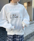NICE CLAUP / OLIVE des OLIVE OUTLET(ナイスクラップ  / オリーブ デ オリーブ アウトレット) 【one after another】whitedogプリントスウェット