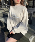 NICE CLAUP / OLIVE des OLIVE OUTLET(ナイスクラップ  / オリーブ デ オリーブ アウトレット) 【one after another】whitedogプリントスウェット