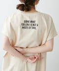 PUAL CE CIN(ピュアルセシン) ピグメントバックプリントフレンチスリーブTシャツ