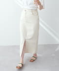 natural couture(ナチュラルクチュール) アシメあきフロントスリットナロースカート