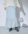 La boutique BonBon(ラブティックボンボン) 【大人のフェミニン】シャーリングギャザーマーメイドスカート