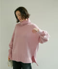 GALLARDAGALANTE バックスリットタートルニット　ピンク　美品 GALLARDAGALANTE バックスリットタートルニット ピンク 美品