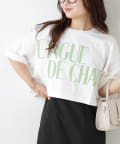 NICE CLAUP OUTLET(ナイスクラップ アウトレット) ショート丈ロゴTシャツ