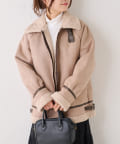 NICE CLAUP / OLIVE des OLIVE OUTLET(ナイスクラップ  / オリーブ デ オリーブ アウトレット) 【着回し抜群◎】フェイクムートンフライトジャケット