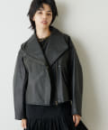 ウィムガゼット　山羊革　レザーブルゾン　ドロップショルダー　フリーサイズ　極美品 ウィムガゼット 山羊革 レザーブルゾン ドロップショルダー