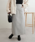 natural couture(ナチュラルクチュール) WEBメランジ限定カラーあり/起毛ツイードナロースカート