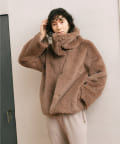 GALLARDAGALANTE NAVY ベージュ ファー コート