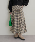 NICE CLAUP OUTLET(ナイスクラップ アウトレット) 【natural couture】モールチェックおしゃれ切替スカート