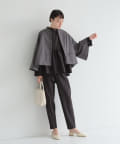 【Du noir】飾りボタンノーカラージャケット＊セレモニージャケット WEB限定】カットジョーゼットノーカラージャケット【セレモニー