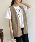 Chez toi(シェトワ) リングスナップ軽量ニットジレ