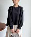 Chez toi(シェトワ) 袖シアーJQ切替ボンディング×リップルプルオーバー