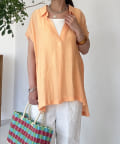 un dix cors(アンディコール) シワ加工スキッパーシャツ