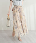 natural couture(ナチュラルクチュール) 大花チュールプリーツスカート