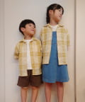 CIAOPANIC TYPY(チャオパニックティピー) 【KIDS】バスケット編みメッシュレギュラーカラーチェックシャツ