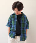 CIAOPANIC TYPY(チャオパニックティピー) 【KIDS】バスケット編みメッシュレギュラーカラーチェックシャツ