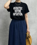 un dix cors(アンディコール) 3段ロゴプリントTシャツ