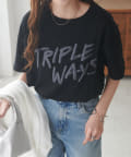 Discoat(ディスコート) TRIPLEフクレプリントTシャツ