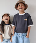 CIAOPANIC TYPY(チャオパニックティピー) 【KIDS】USAコットンワンポイントプリント刺繍リンガーT