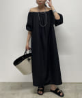 Loungedress】タイプライターオフショルワンピース | OUTLET